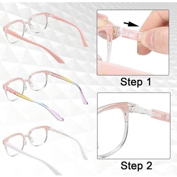 Replaceable Legs-Oversized Blue Light Blocking Glasses Women Men Large - Picture 2 of 5